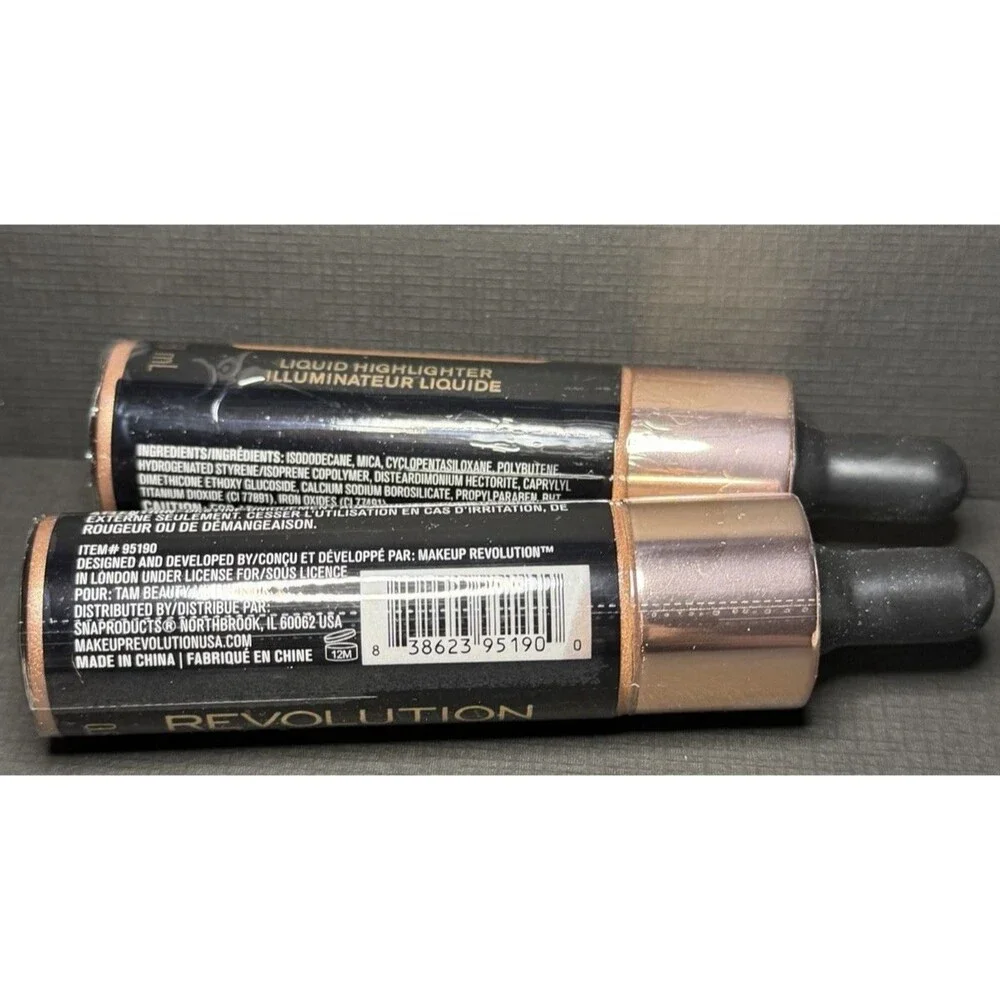 Revolution Liquid Lustre Gold Liquid Highlighter – Metallic Glow Drops
